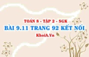 Bài 9.11 trang 92 Toán 8 Kết nối tri thức Tập 2